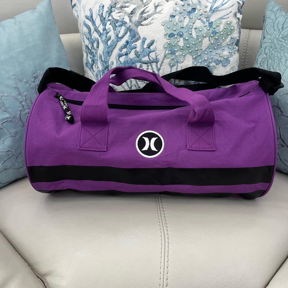 Brand New!! Hurley Purple and Black Barrel Duffel